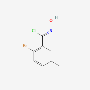molecular formula C8H7BrClNO B8224759 (1Z)-2-bromo-N-hydroxy-5-methylbenzenecarboximidoyl chloride 