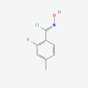 molecular formula C8H7ClFNO B8224772 (1Z)-2-fluoro-N-hydroxy-4-methylbenzenecarboximidoyl chloride 