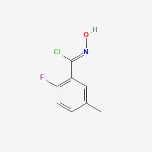 molecular formula C8H7ClFNO B8224774 (1Z)-2-fluoro-N-hydroxy-5-methylbenzenecarboximidoyl chloride 