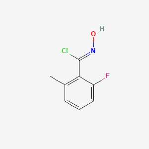 (1Z)-2-fluoro-N-hydroxy-6-methylbenzenecarboximidoyl chloride