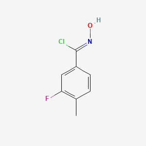 molecular formula C8H7ClFNO B8224786 (1Z)-3-fluoro-N-hydroxy-4-methylbenzenecarboximidoyl chloride 