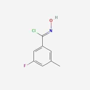 molecular formula C8H7ClFNO B8224789 (1Z)-3-fluoro-N-hydroxy-5-methylbenzenecarboximidoyl chloride 