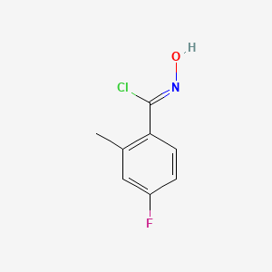 molecular formula C8H7ClFNO B8224799 (1Z)-4-fluoro-N-hydroxy-2-methylbenzenecarboximidoyl chloride 