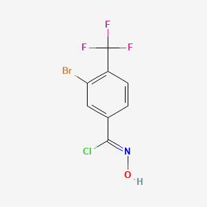 molecular formula C8H4BrClF3NO B8224805 (1Z)-3-bromo-N-hydroxy-4-(trifluoromethyl)benzenecarboximidoyl chloride 