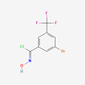 molecular formula C8H4BrClF3NO B8224812 (1Z)-3-bromo-N-hydroxy-5-(trifluoromethyl)benzenecarboximidoyl chloride 