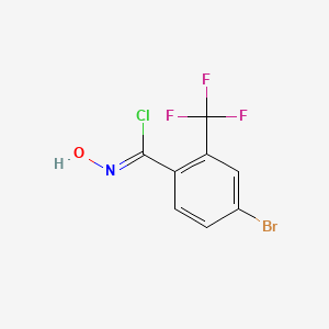 molecular formula C8H4BrClF3NO B8224815 (1Z)-4-bromo-N-hydroxy-2-(trifluoromethyl)benzenecarboximidoyl chloride 