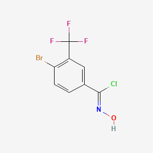 molecular formula C8H4BrClF3NO B8224822 (1Z)-4-bromo-N-hydroxy-3-(trifluoromethyl)benzenecarboximidoyl chloride 