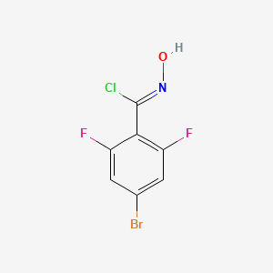 molecular formula C7H3BrClF2NO B8224856 (1Z)-4-bromo-2,6-difluoro-N-hydroxybenzenecarboximidoyl chloride 