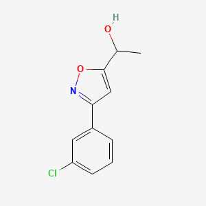 molecular formula C11H10ClNO2 B8224873 1-[3-(3-Chloro-phenyl)-isoxazol-5-yl]-ethanol 