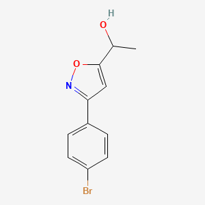 molecular formula C11H10BrNO2 B8224888 1-[3-(4-Bromophenyl)-1,2-oxazol-5-yl]ethanol 