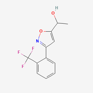 molecular formula C12H10F3NO2 B8224898 1-[3-[2-(Trifluoromethyl)phenyl]-1,2-oxazol-5-yl]ethanol 