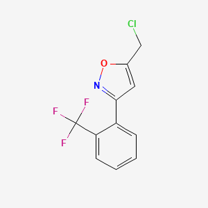molecular formula C11H7ClF3NO B8224899 5-(Chloromethyl)-3-[2-(trifluoromethyl)phenyl]-1,2-oxazole 