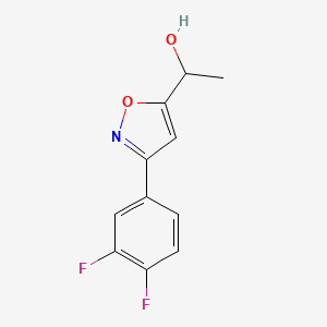molecular formula C11H9F2NO2 B8224952 1-[3-(3,4-Difluorophenyl)-1,2-oxazol-5-yl]ethanol 