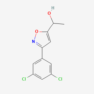 molecular formula C11H9Cl2NO2 B8225016 1-[3-(3,5-Dichlorophenyl)-1,2-oxazol-5-yl]ethanol 