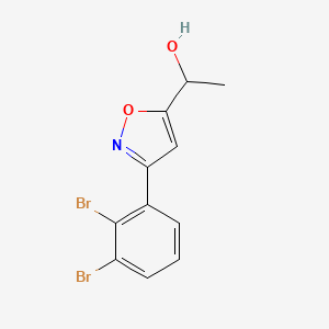 molecular formula C11H9Br2NO2 B8225029 1-[3-(2,3-Dibromophenyl)-1,2-oxazol-5-yl]ethanol 