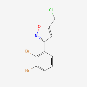 molecular formula C10H6Br2ClNO B8225034 5-(Chloromethyl)-3-(2,3-dibromophenyl)-1,2-oxazole 