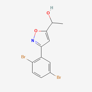 molecular formula C11H9Br2NO2 B8225059 1-[3-(2,5-Dibromophenyl)-1,2-oxazol-5-yl]ethanol 