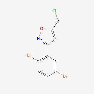 molecular formula C10H6Br2ClNO B8225070 5-(Chloromethyl)-3-(2,5-dibromophenyl)-1,2-oxazole 