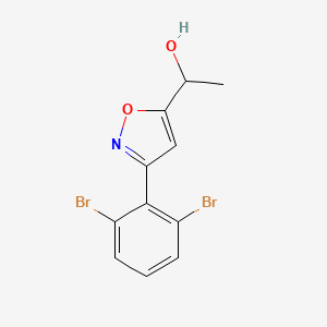 molecular formula C11H9Br2NO2 B8225084 1-[3-(2,6-Dibromophenyl)-1,2-oxazol-5-yl]ethanol 