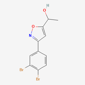 molecular formula C11H9Br2NO2 B8225098 1-[3-(3,4-Dibromophenyl)-1,2-oxazol-5-yl]ethanol 