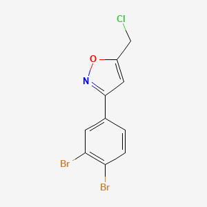 molecular formula C10H6Br2ClNO B8225106 5-(Chloromethyl)-3-(3,4-dibromophenyl)-1,2-oxazole 