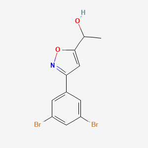 molecular formula C11H9Br2NO2 B8225115 1-[3-(3,5-Dibromophenyl)-1,2-oxazol-5-yl]ethanol 