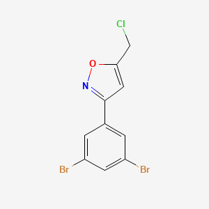 molecular formula C10H6Br2ClNO B8225131 5-(Chloromethyl)-3-(3,5-dibromophenyl)-1,2-oxazole 
