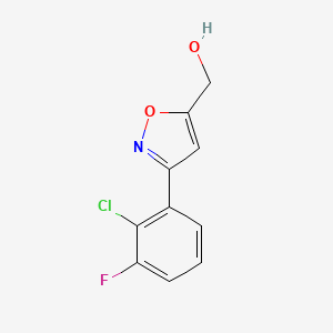 molecular formula C10H7ClFNO2 B8225134 [3-(2-Chloro-3-fluorophenyl)-1,2-oxazol-5-yl]methanol 