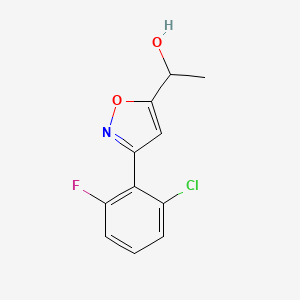 molecular formula C11H9ClFNO2 B8225185 1-[3-(2-Chloro-6-fluorophenyl)-5-isoxazolyl]-ethanol 