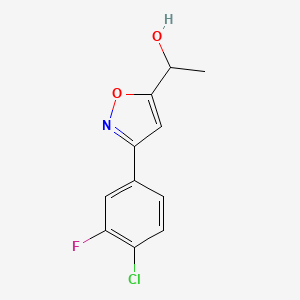 1-[3-(4-Chloro-3-fluorophenyl)-1,2-oxazol-5-yl]ethanol