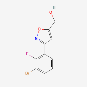 molecular formula C10H7BrFNO2 B8225239 [3-(3-Bromo-2-fluorophenyl)-1,2-oxazol-5-yl]methanol 