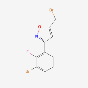 molecular formula C10H6Br2FNO B8225248 3-(3-Bromo-2-fluorophenyl)-5-(bromomethyl)-1,2-oxazole 