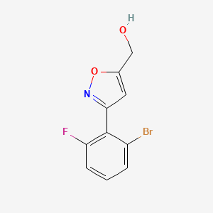 molecular formula C10H7BrFNO2 B8225274 [3-(2-Bromo-6-fluorophenyl)-1,2-oxazol-5-yl]methanol 