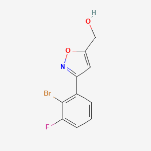 molecular formula C10H7BrFNO2 B8225296 [3-(2-Bromo-3-fluorophenyl)-1,2-oxazol-5-yl]methanol 