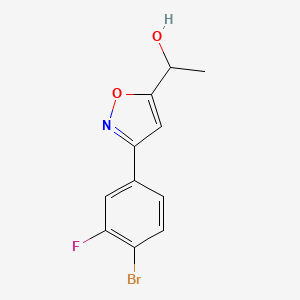 molecular formula C11H9BrFNO2 B8225308 1-[3-(4-Bromo-3-fluorophenyl)-1,2-oxazol-5-yl]ethanol 