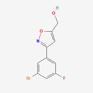 molecular formula C10H7BrFNO2 B8225313 [3-(3-Bromo-5-fluorophenyl)-1,2-oxazol-5-yl]methanol 