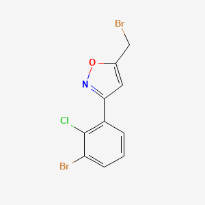 molecular formula C10H6Br2ClNO B8225362 3-(3-Bromo-2-chlorophenyl)-5-(bromomethyl)-1,2-oxazole 