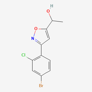 molecular formula C11H9BrClNO2 B8225377 1-[3-(4-Bromo-2-chlorophenyl)-1,2-oxazol-5-yl]ethanol 
