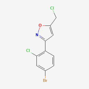 molecular formula C10H6BrCl2NO B8225380 3-(4-Bromo-2-chlorophenyl)-5-(chloromethyl)-1,2-oxazole 