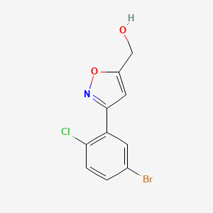 molecular formula C10H7BrClNO2 B8225381 [3-(5-Bromo-2-chlorophenyl)-1,2-oxazol-5-yl]methanol 