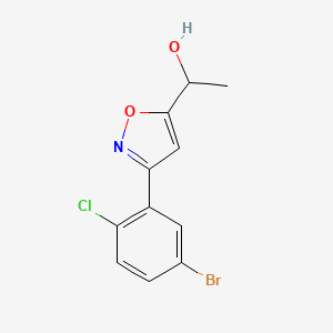 molecular formula C11H9BrClNO2 B8225387 1-[3-(5-Bromo-2-chlorophenyl)-1,2-oxazol-5-yl]ethanol 