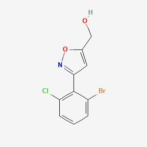 molecular formula C10H7BrClNO2 B8225395 [3-(2-Bromo-6-chlorophenyl)-1,2-oxazol-5-yl]methanol 
