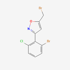 molecular formula C10H6Br2ClNO B8225408 3-(2-Bromo-6-chlorophenyl)-5-(bromomethyl)-1,2-oxazole 