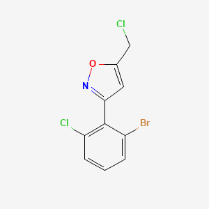 molecular formula C10H6BrCl2NO B8225410 3-(2-Bromo-6-chlorophenyl)-5-(chloromethyl)-1,2-oxazole 