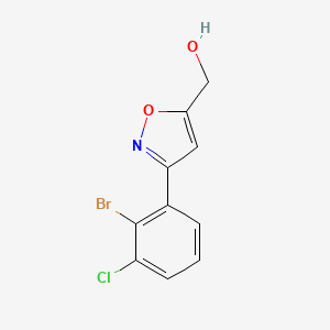 molecular formula C10H7BrClNO2 B8225414 [3-(2-Bromo-3-chlorophenyl)-1,2-oxazol-5-yl]methanol 