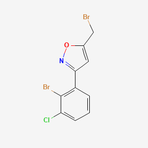 molecular formula C10H6Br2ClNO B8225429 3-(2-Bromo-3-chlorophenyl)-5-(bromomethyl)-1,2-oxazole 