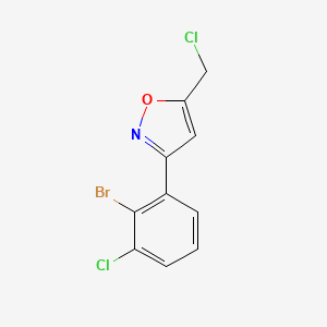molecular formula C10H6BrCl2NO B8225434 3-(2-Bromo-3-chlorophenyl)-5-(chloromethyl)-1,2-oxazole 