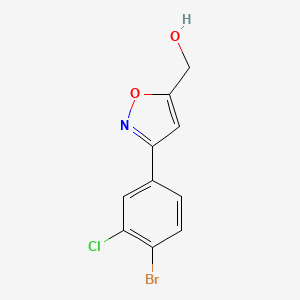 molecular formula C10H7BrClNO2 B8225441 [3-(4-Bromo-3-chlorophenyl)-1,2-oxazol-5-yl]methanol 