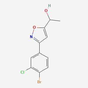 molecular formula C11H9BrClNO2 B8225442 1-[3-(4-Bromo-3-chlorophenyl)-1,2-oxazol-5-yl]ethanol 