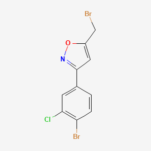 molecular formula C10H6Br2ClNO B8225449 3-(4-Bromo-3-chlorophenyl)-5-(bromomethyl)-1,2-oxazole 